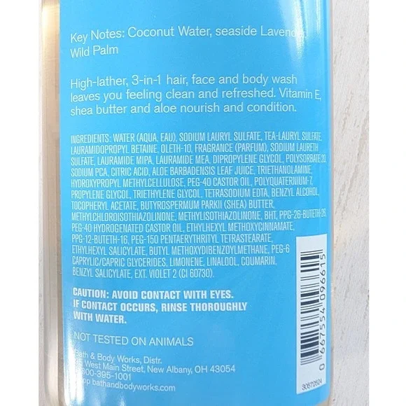 Bath & Body Works Oasis Mens 3-in-1 Hair Face Body Wash Set of 2 Discontinued - Picture 3 of 3